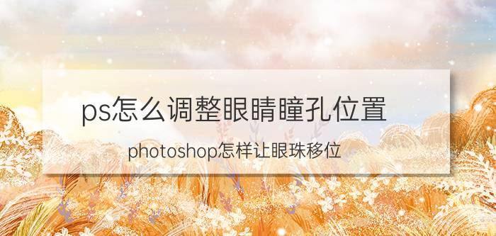 ps怎么调整眼睛瞳孔位置 photoshop怎样让眼珠移位？